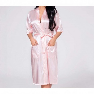 Robes Satin Bride Bridesmaid Wedding Robe Women Bathrobe Sexy Home Clothes Casual Sleepwear Intimate Lingerie Red Robe - CR19...