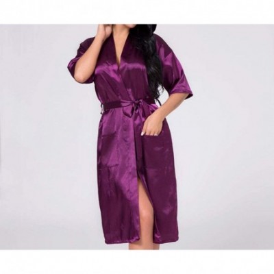 Robes Satin Bride Bridesmaid Wedding Robe Women Bathrobe Sexy Home Clothes Casual Sleepwear Intimate Lingerie Red Robe - CR19...