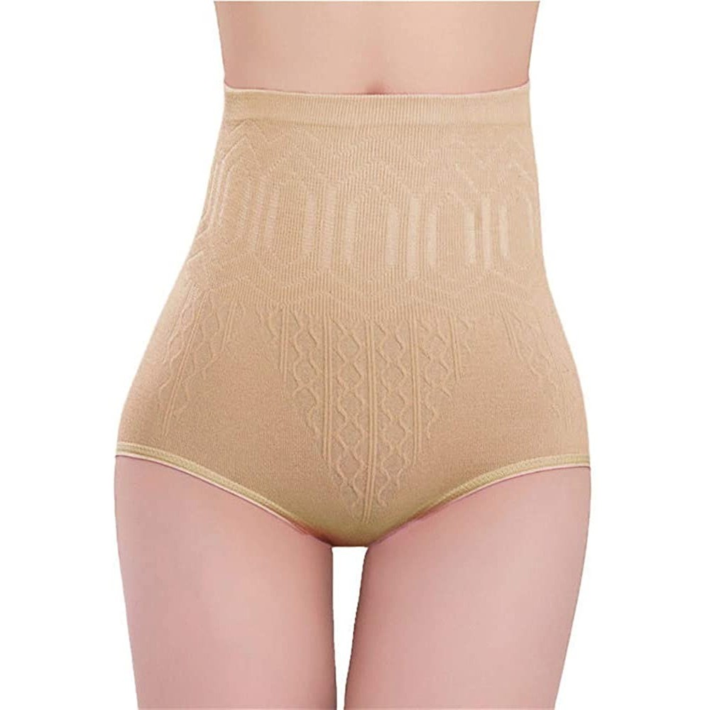 Shapewear Women's Underwear-Sexy Womens High Waist Tummy Control Body Shaper Briefs Slimming Pants - Skin - CJ18ZZAKXO3