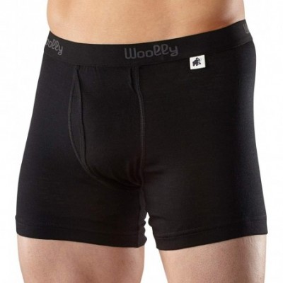 Boxer Briefs Men's Merino Wool Boxer Brief - Ultralight - Wicking Breathable Anti-Odor - Black - CZ18YDAMYTW