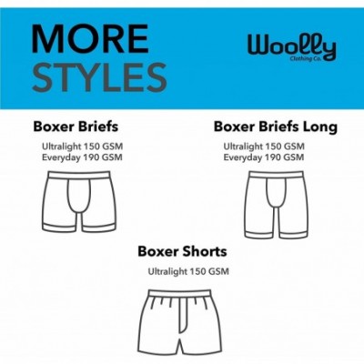 Boxer Briefs Men's Merino Wool Boxer Brief - Ultralight - Wicking Breathable Anti-Odor - Black - CZ18YDAMYTW