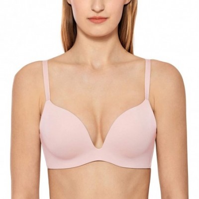 Bras Women's Push Up Plunge Bra Seamless Padded Wireless T-Shirt Bras - Gentle Rose - CF1935WWU2I