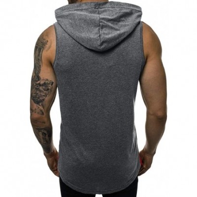 Undershirts Men's Muscle Tank Tops- Low Cut Breathable Solid Sweatshirt Summer Gym Sport Shirts Fathers Masculinous Gifts - Z...