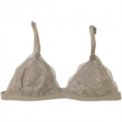 Bras Women's Lace Bralette (Small/Medium 2 PACK IVORY & TAUPE) - CY12MCP77ZX