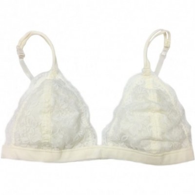 Bras Women's Lace Bralette (Small/Medium 2 PACK IVORY & TAUPE) - CY12MCP77ZX