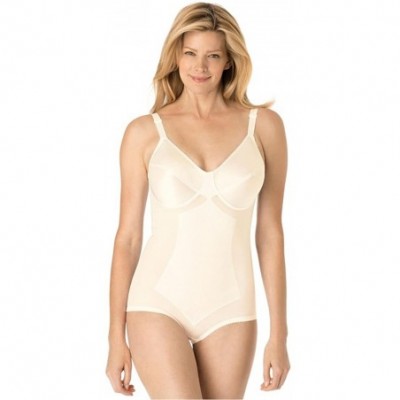 Shapewear Women's Plus Size Moderate Control Body Briefer Shaper - Beige - CB11310EKNB