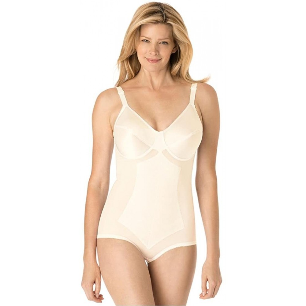 Shapewear Women's Plus Size Moderate Control Body Briefer Shaper - Beige - CB11310EKNB