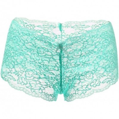 Panties Women's 2PC Lace Panties Retro Lace Boyshort Underwear Small to Plus Size Regular & Plus Siz Boyshort Panties - Sky B...