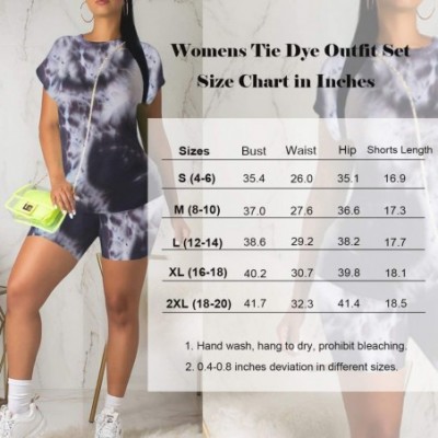 Sets Women's Tie Dye Shorts Set 2 Piece Tracksuit Outfits Colorful Loungewear - Yellow - CJ1983CRS2N