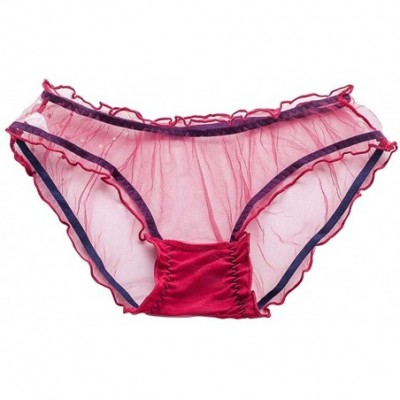 Bustiers & Corsets Female Personality Multicolor Transparent Mesh Sexy Lace Lingerie Ladies Panties - Wine - CM196U8DNHQ