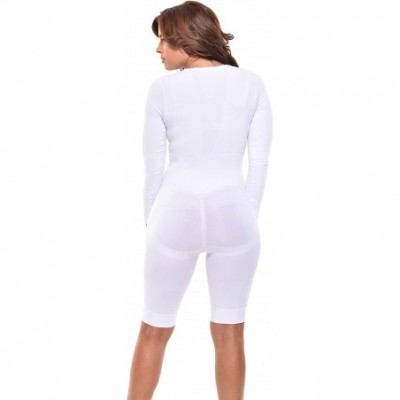 Shapewear Mid-Thigh Arm Control Short Sleeve Bodysuit. Body Shaper- Tommy Control Slimmer with Arm Shapewear (White- Large) -...