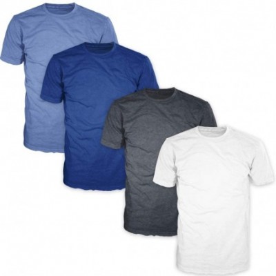 Undershirts Basic Plain Crew Neck Short Sleeve T-Shirts for Men (Pack of 4 Regular -5XL- Big and Tall) - Multicolor (G) Pack ...