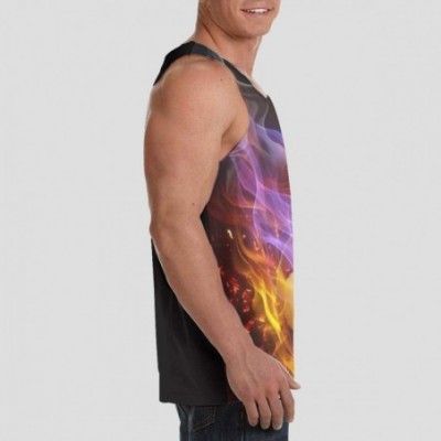 Undershirts Men's Fashion Sleeveless Shirt- Summer Tank Tops- Athletic Undershirt - Sport Fire Flame Soccer Football Printing...