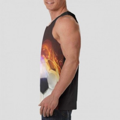 Undershirts Men's Fashion Sleeveless Shirt- Summer Tank Tops- Athletic Undershirt - Sport Fire Flame Soccer Football Printing...