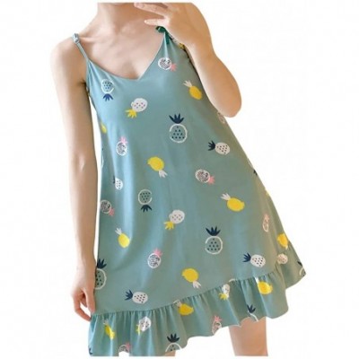 Nightgowns & Sleepshirts Women's Nightgown- Womens Sleeveless Camisole Sleepwear Cute Sleepwear Dresses Mini Dresses - Green ...