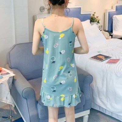 Nightgowns & Sleepshirts Women's Nightgown- Womens Sleeveless Camisole Sleepwear Cute Sleepwear Dresses Mini Dresses - Green ...