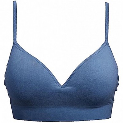 Bras Women's Cotton Yoga Sports Padded Bras - Blue_m - CV12MBD2SFP