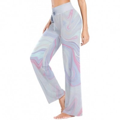 Bottoms Purple Marble Texture Stone Women's Pajama Lounge Pants Casual Stretch Pants Wide Leg - CL19D45QQKZ