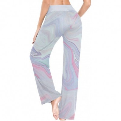 Bottoms Purple Marble Texture Stone Women's Pajama Lounge Pants Casual Stretch Pants Wide Leg - CL19D45QQKZ