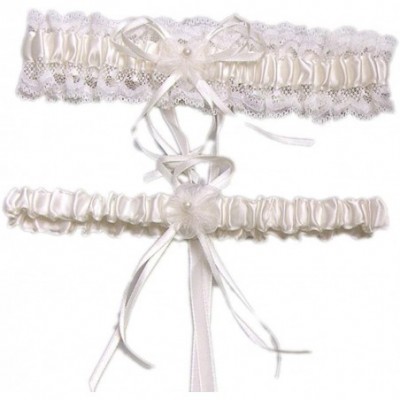 Garters & Garter Belts 2019 Sexy Lace Wedding Garters for Bride Party Prom Garter Set 2 Pcs - 17-ivory - CA18E6HMYU0