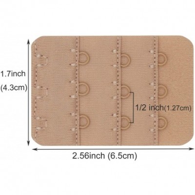 Bras Bra Extender Soft Comfortable Bra Band Extension Pack of 3 Multi-size - Beige-3 Hook 1/2 Inch Hook Center Spacing - C918...