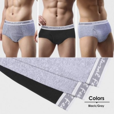 Briefs Mens Underwear Briefs Classic Seamless Briefs with Fly Men Pack - C black Grey Pack of 3 - C018QGDZ3GT