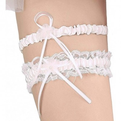 Garters & Garter Belts 2019 Sexy Lace Wedding Garters for Bride Party Prom Garter Set 2 Pcs - 17-ivory - CA18E6HMYU0