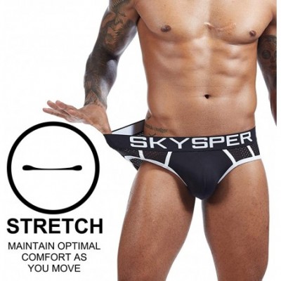 Boxer Briefs Men's Underwear Briefs- Workout Athletic Supporter Men's Underwear Boxer Briefs Cotton Mesh Breathable - Sg13-4p...