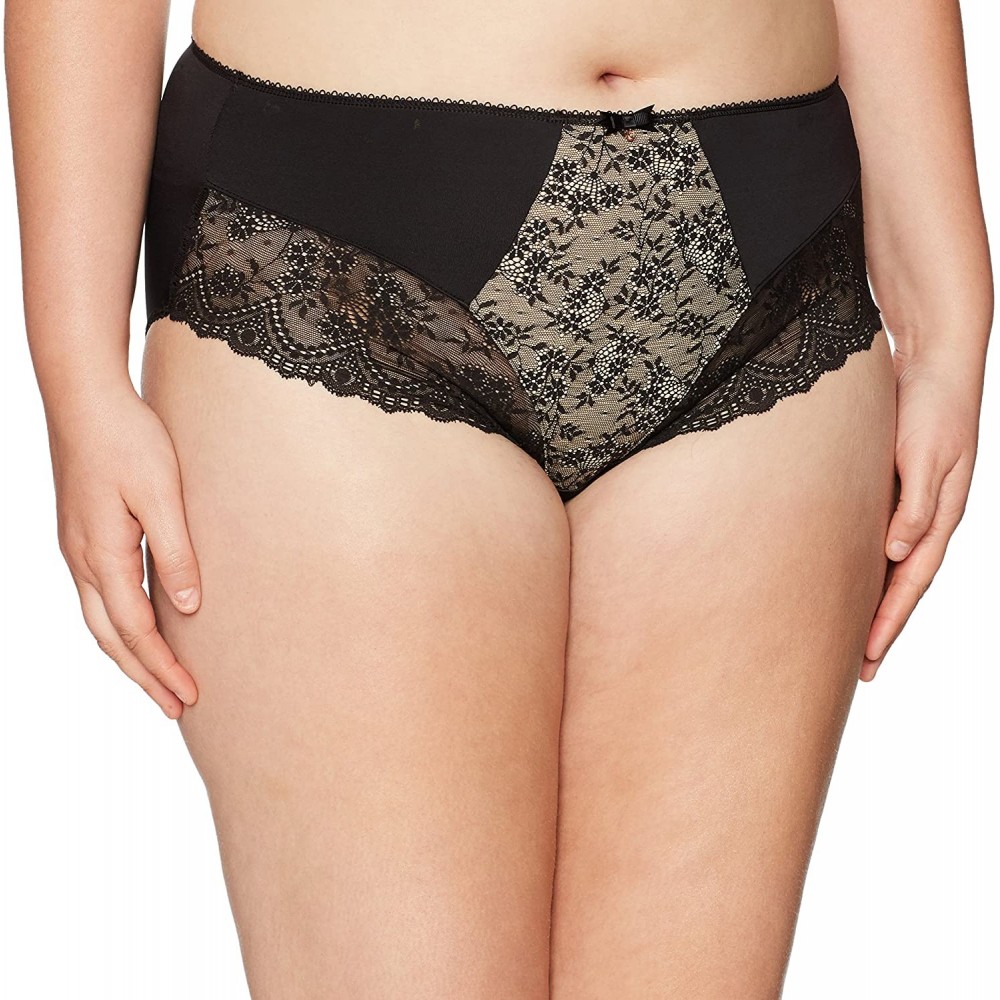 Panties Women's Plus Size Tia Brief - Black - C412O62R2NO