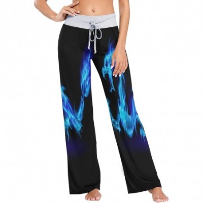 Bottoms Abstract Dragon Animal Black Women's Pajama Lounge Pants Casual Stretch Pants Wide Leg - CK19CZHOR4T