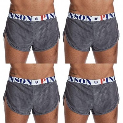 Boxer Briefs Men's Boxer Underwear Split Side Sexy Mesh Breathable Underpants - Grey-4peak - CK197T66LMD