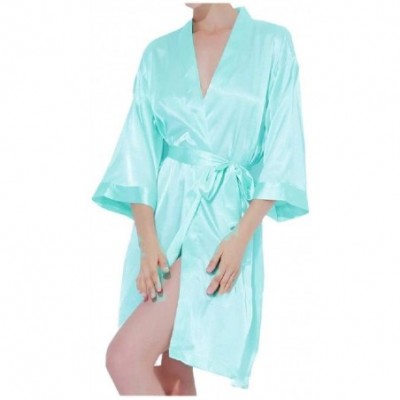 Robes Womens Bathrobe Plus-Size Chemise Charmeuse Lounger Knit Robe AS2 L - As2 - CZ19DCW7CHZ