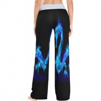 Bottoms Abstract Dragon Animal Black Women's Pajama Lounge Pants Casual Stretch Pants Wide Leg - CK19CZHOR4T