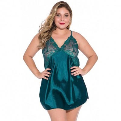 Baby Dolls & Chemises Women Sexy Lingerie Women Lace Satin V Neck Backless Sexy Lingerie Erotic Sleepwear Plus Size Sexy Unde...