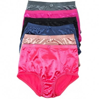 Panties Women's 6 Pack High Waist Cool Feel Brief Underwear Panties S-5xl - Silky Shiny - CA18I3QU87A