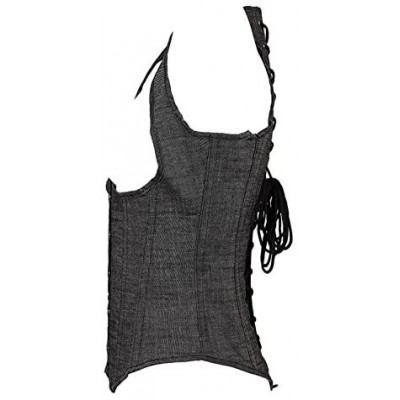 Bustiers & Corsets Women's Steampunk Classic Gothic Overbust Corset Tops Bustier Punk Rock Outfits Halloween Costume - Grey-u...