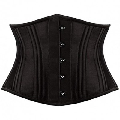 Bustiers & Corsets Womens Sexy 26 Steel Boned Heavy Duty Waist Trainer Corset Shaper for Weight Loss - Black - CC18LQ8SC0O