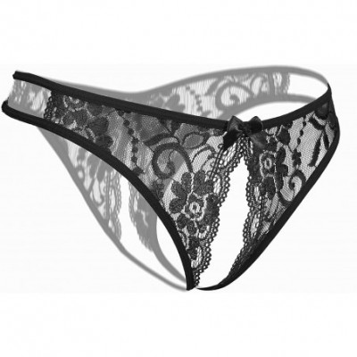 Panties Womens Sexy Lace T-Back Thong Underwear G-String Panties - 2 Pcs (Set3) - C1198E3OQ9A