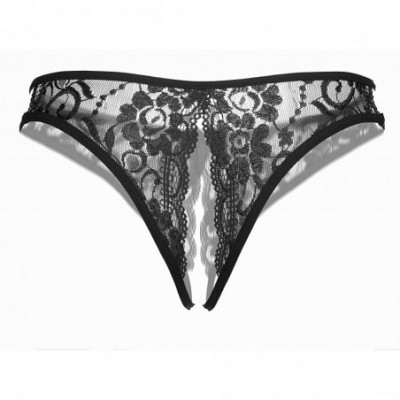 Panties Womens Sexy Lace T-Back Thong Underwear G-String Panties - 2 Pcs (Set3) - C1198E3OQ9A