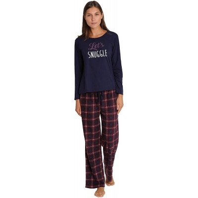 Sets Matching Family Pajama Sets for Christmas Holiday - Navy and Burgundy Plaid With Navy - CN18WDHA7SA