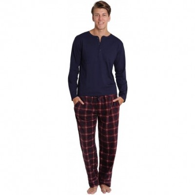 Sets Matching Family Pajama Sets for Christmas Holiday - Navy and Burgundy Plaid With Navy - CN18WDHA7SA