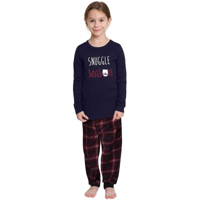 Sets Matching Family Pajama Sets for Christmas Holiday - Navy and Burgundy Plaid With Navy - CN18WDHA7SA