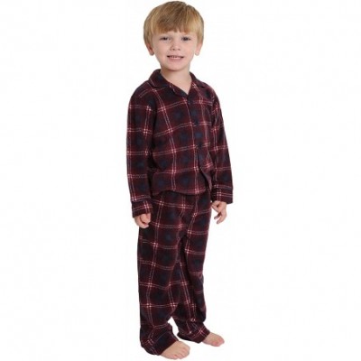 Sets Matching Family Pajama Sets for Christmas Holiday - Navy and Burgundy Plaid With Navy - CN18WDHA7SA