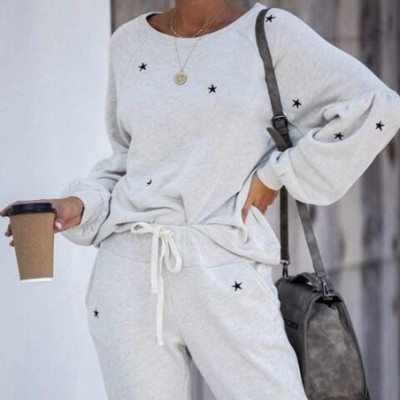 Sets Womens Pajama Sets Womens Pajama Sets Sweatsuit Long Sleeves Pullover Sleepwear Set Lounge Jogger Set Nightwear A - C819...