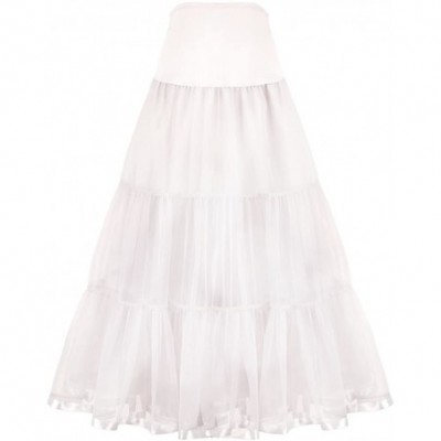 Slips Women's Ankle Length Petticoat Crinoline Underskirt for Long Dress - White - C912NDR9LND