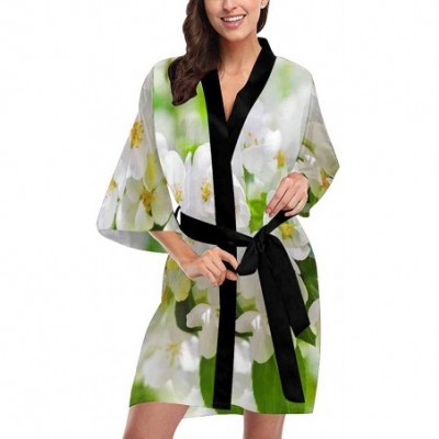 Robes Custom Yellow Flower Women Kimono Robes Beach Cover Up for Parties Wedding (XS-2XL) - Multi 3 - CM194TCAT0T