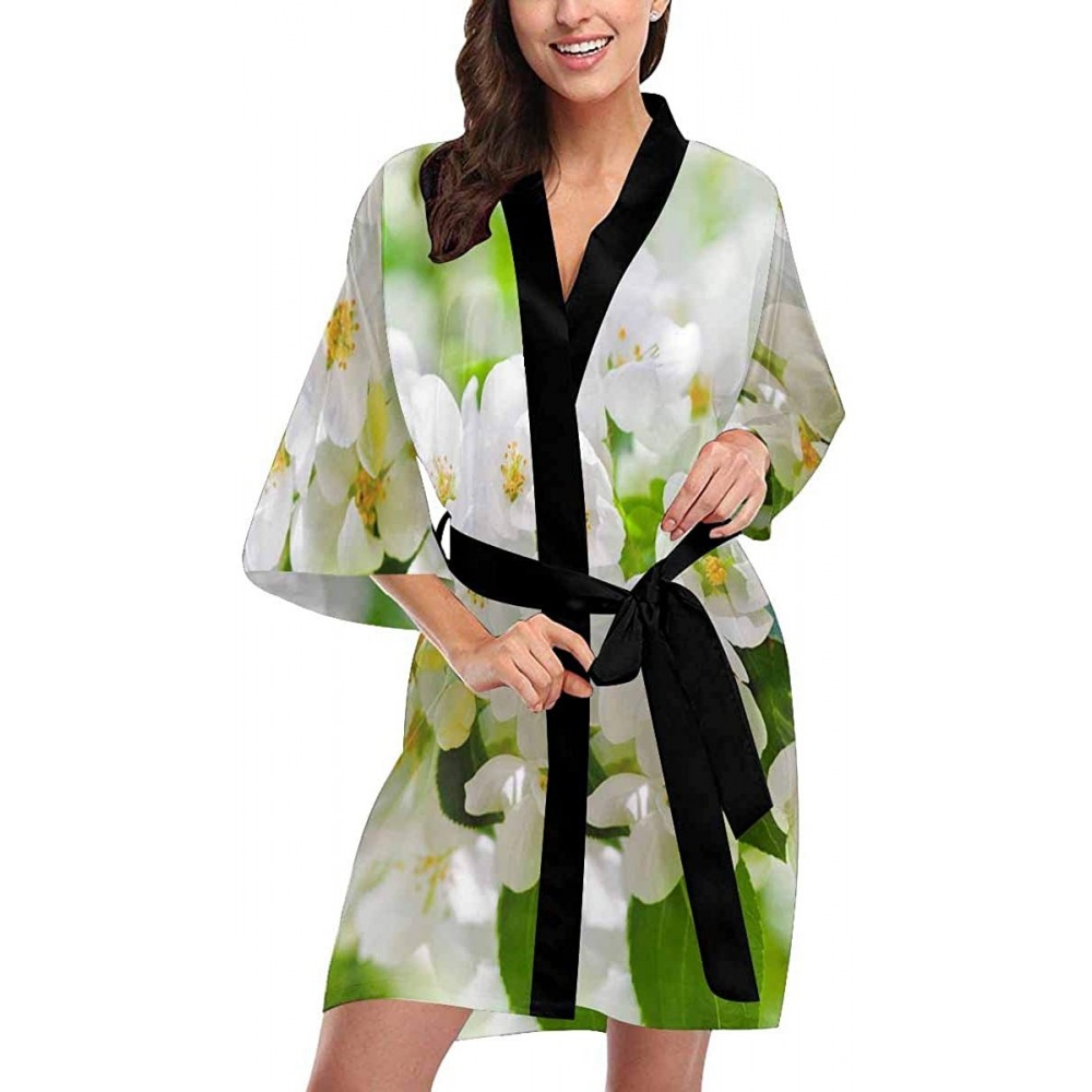 Robes Custom Yellow Flower Women Kimono Robes Beach Cover Up for Parties Wedding (XS-2XL) - Multi 3 - CM194TCAT0T