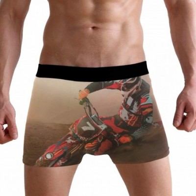 Boxer Briefs Motocross Men's Sexy Boxer Briefs Stretch Bulge Pouch Underpants Underwear - Motocross - C418L84987K