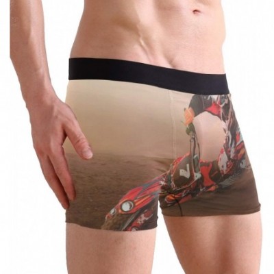 Boxer Briefs Motocross Men's Sexy Boxer Briefs Stretch Bulge Pouch Underpants Underwear - Motocross - C418L84987K