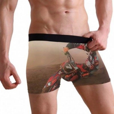 Boxer Briefs Motocross Men's Sexy Boxer Briefs Stretch Bulge Pouch Underpants Underwear - Motocross - C418L84987K